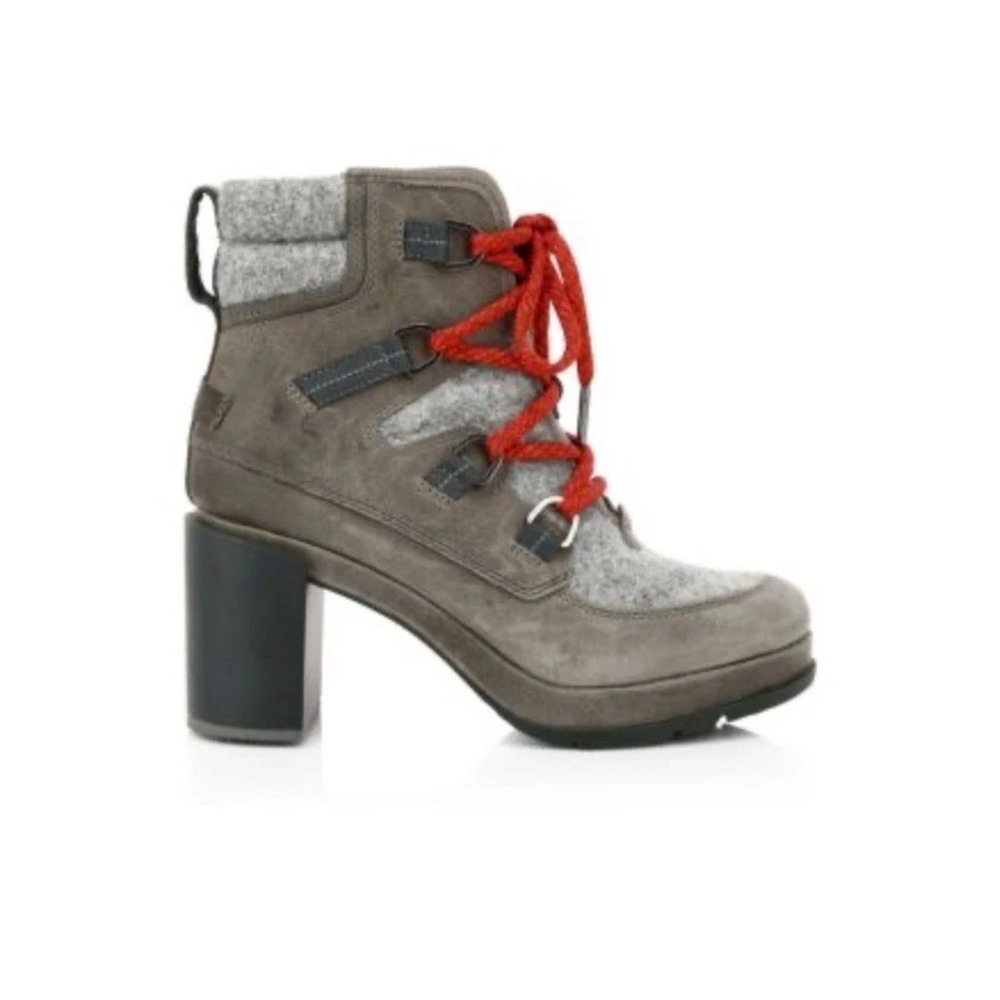 Sorel Evie Sport Lace Boots Quarry Grey Brown Waterproof NWOB Women's 7.5